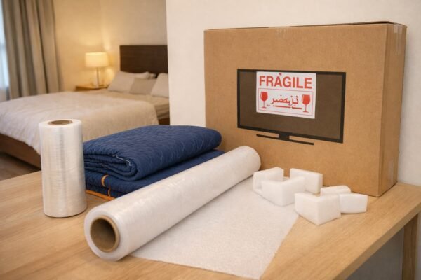 مواد تغليف جاهزة لنقل العفش بأمان داخل مدينة الكويت