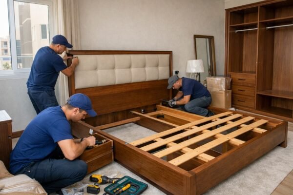 فك غرفة نوم أثناء نقل العفش في صباح السالم بالكويت