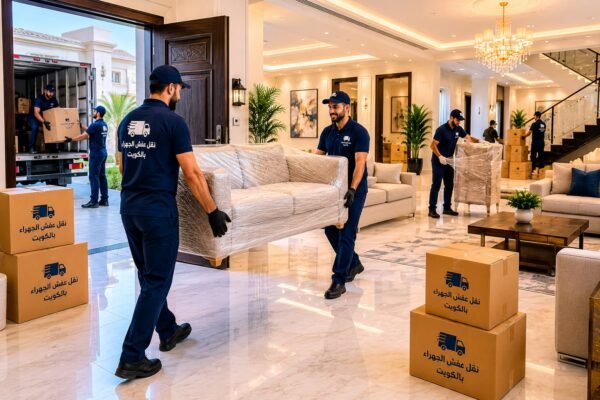 إدخال الأثاث إلى فيلا جديدة بالجهراء