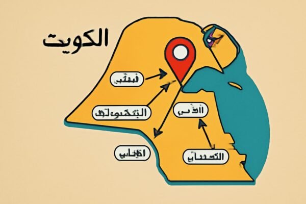 خريطة كويتية مع توجيه السائقين إلى مختلف المناطق في الكويت